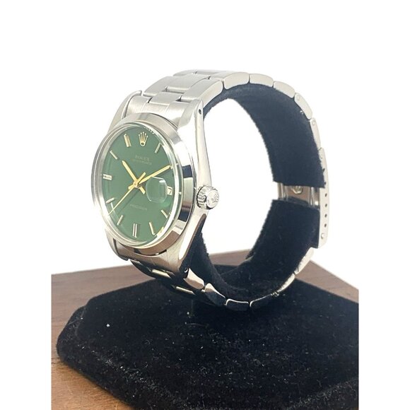 Rolex OysterDate Men's Watch 6694 Swiss Mechanical 70S Stella Green Lacquer Dial - Picture 2 of 16